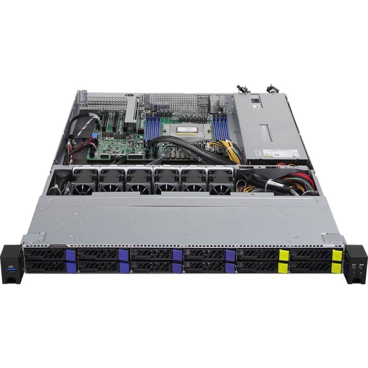 Platforma AsRock Rack (1U) 1U8S4E-GENOA/2T AMD Epyc 9005/9004 (8x 2,5" SATA HS, 4x 2,5" NVMe HS, 2xM.2, 2x10Gbe, IPMI, 1+1 750W)