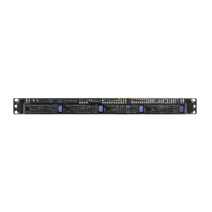 Platforma ASRock Rack (1U) Intel E-24XX/6300 (4xLFF, 2x1GbE, 2x10Gbe, IPMI, 1+1 450W)