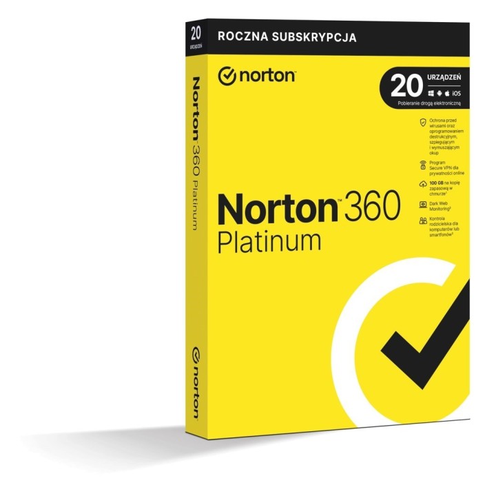 NORTON 360 PLATINUM 100GB PL 1 USER 20 DEVICE 12MO GENERIC RET DRMKEY FTP