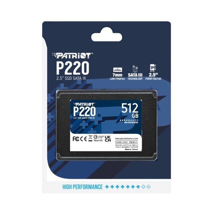 SSD PATRIOT P220 512GB SATA3 2,5"