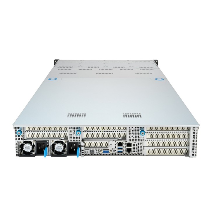 Platforma Asus Rack (2U) RS720A-E12-RS12 AMD Epyc 9004 (8x NVMe, 4x SATA/SAS, 2xM.2, 4xGPU, 2x10Gbe, IPMI, 1+1 2600W)
