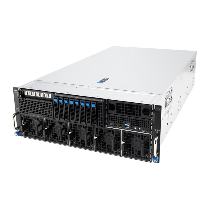 Platforma Asus Rack (4U) ESC8000A-E13P AMD EPYC 9005 (8xNVMe, 2xM.2, 2x10Gbe, IPMI, 3200W)